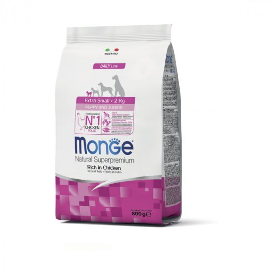 Monge Natural Superpremium Extra Small Puppy & Junior Ricco di Pollo 800 gr