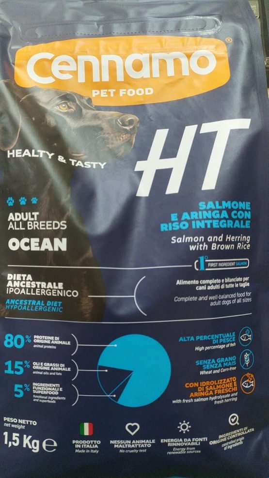 HT Dog Adult ALL BREEDS OCEAN SALMONE E ARINGA DA KG 10