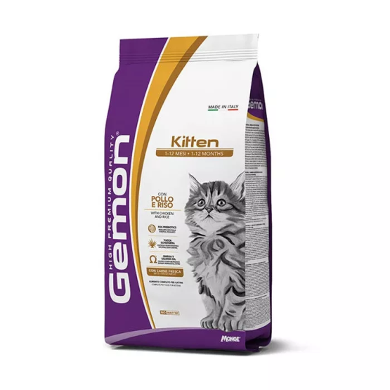 Gemon Cat Kitten Pollo e Riso Cibo Secco Per Gattini in Accrescimento Sacco 7Kg