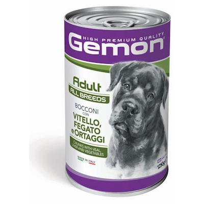 GEMON CANE ADULTO ALL BREEDS 1250 G BOCCONI VITELLO FEGATO E ORTAGGI